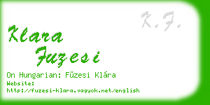 klara fuzesi business card