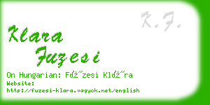 klara fuzesi business card